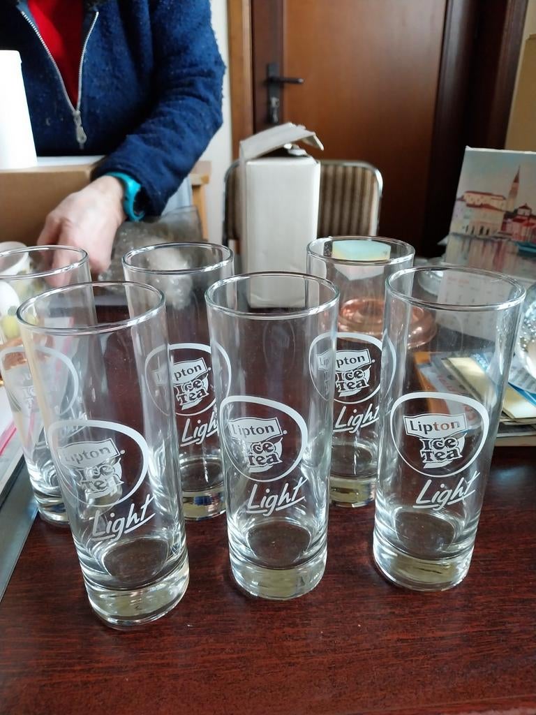 6 verres soda lipton, Collections, Enlèvement, Neuf, Verre à soda