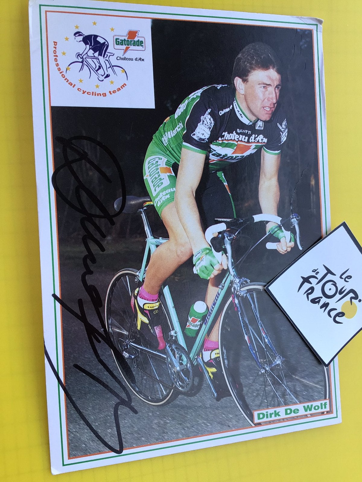 Wielerkaart 1992 team gatorade dirk de wolf signe, Envoi, Comme neuf