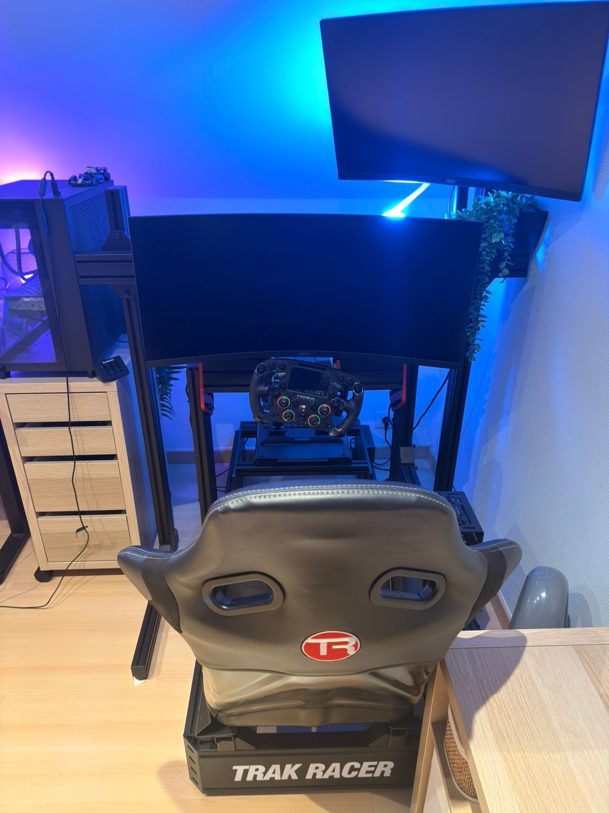 Volledige sim racing rig te koop van trak racer met moza, Enlèvement, Comme neuf