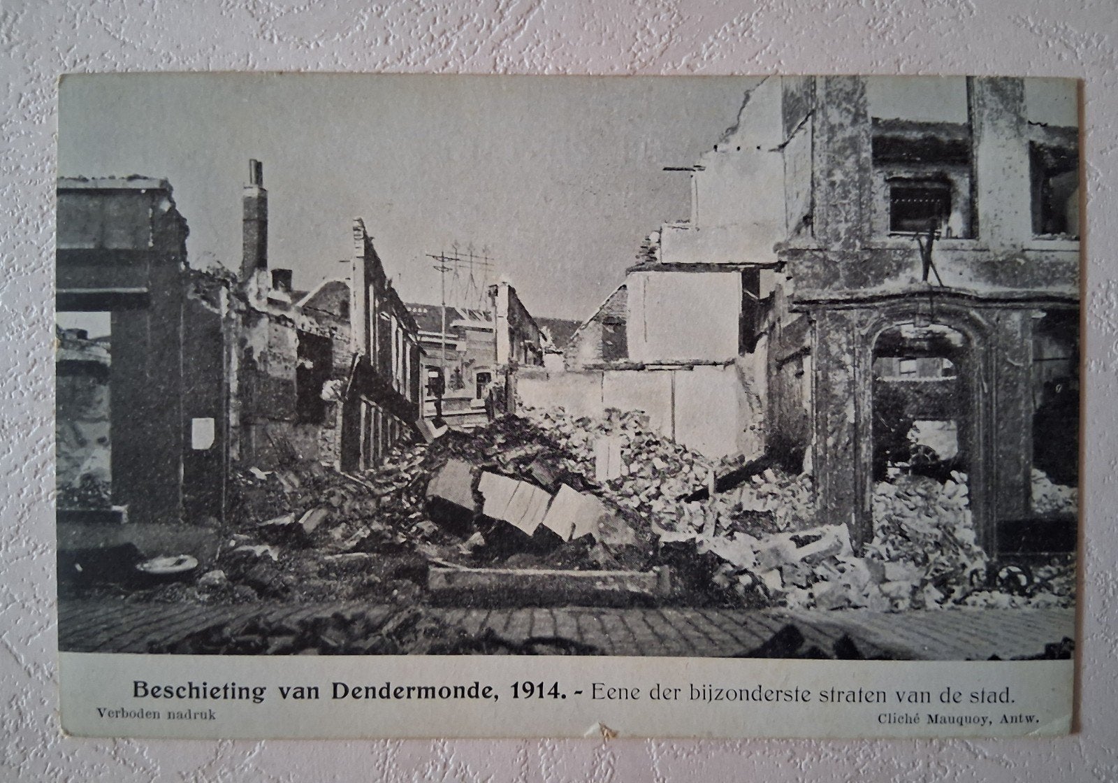 vintage Postkaart ruïnes te Dendermonde, Verzamelen, Ophalen of Verzenden