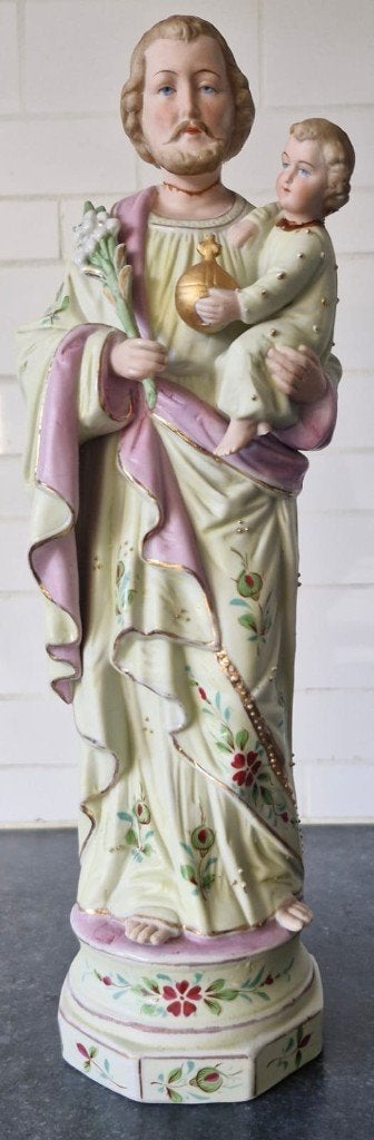 Beeld st.Antonius in biscuitporselein antiek, Ophalen