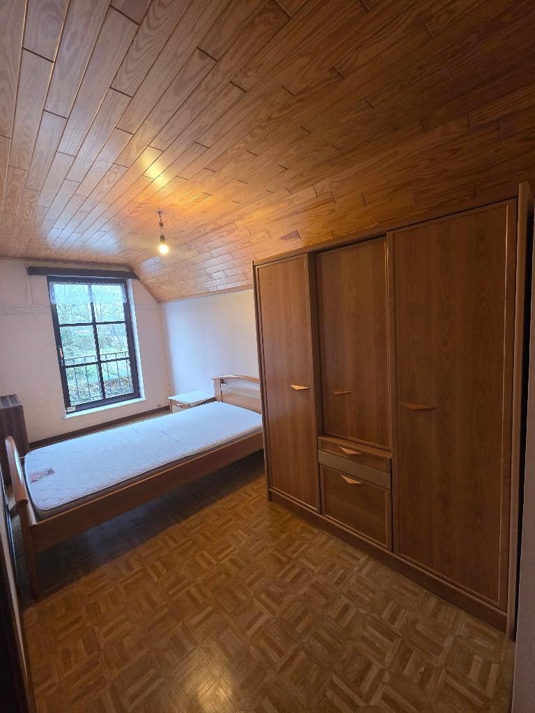 Complete slaapkamer – kast, twijfelaar+matras en nachtkastje, Ophalen, Gebruikt, Twijfelaar