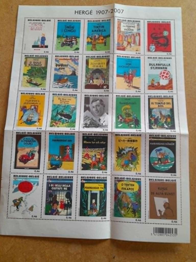 timbres tintin, Enlèvement ou Envoi, Non oblitéré, Autres thèmes