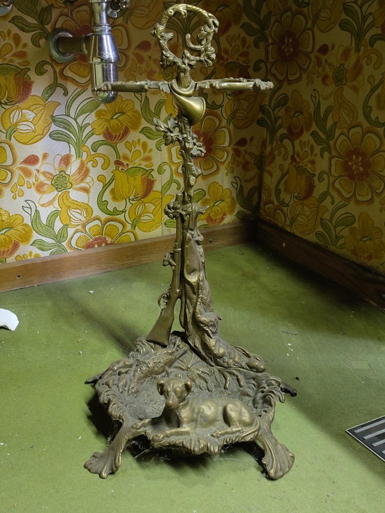 Standaard met hond - jachtthema, Antiek en Kunst, Curiosa en Brocante, Ophalen