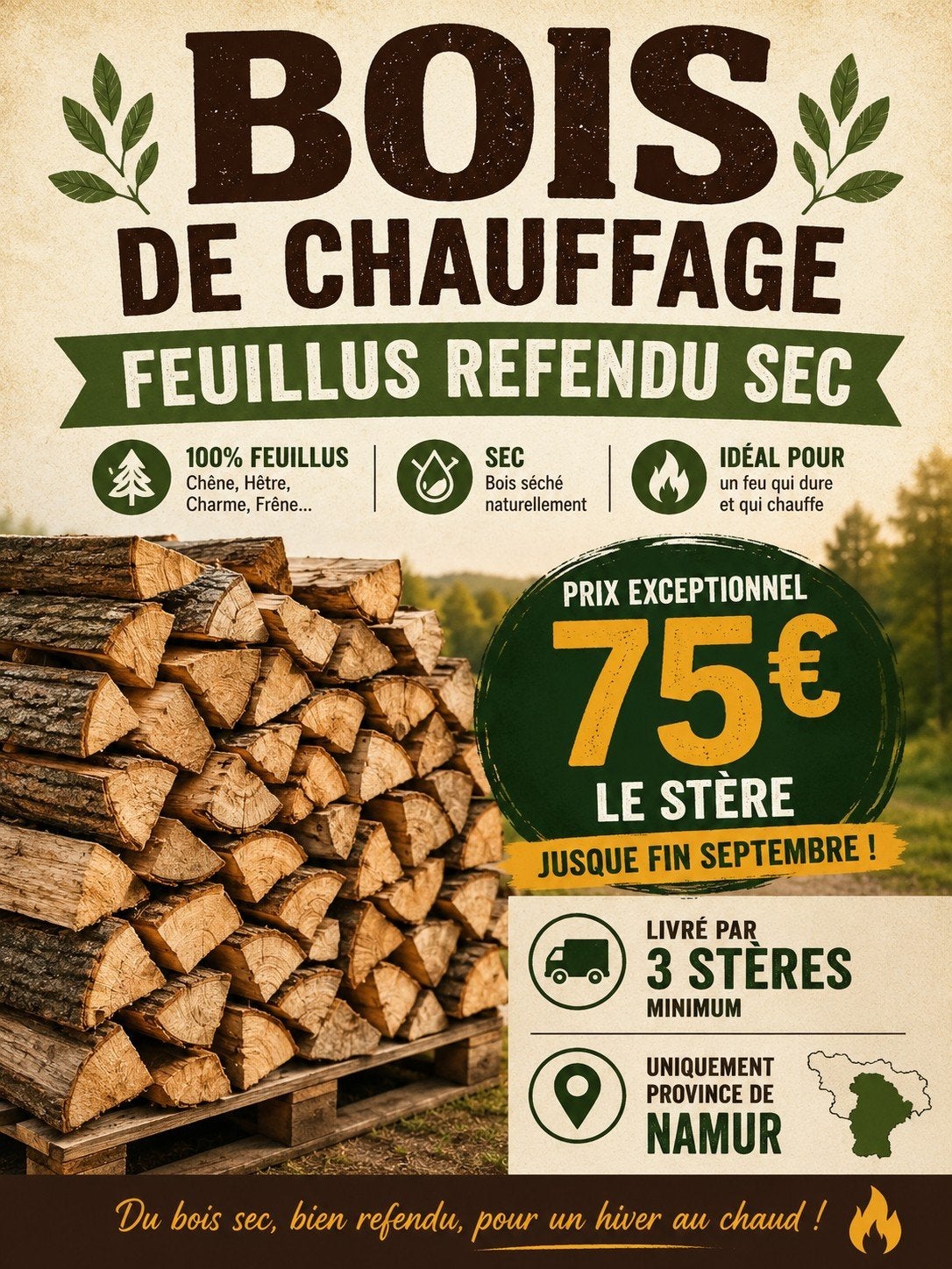 Bois de chauffage 33cm. Payement à la livraison., Jardin & Terrasse