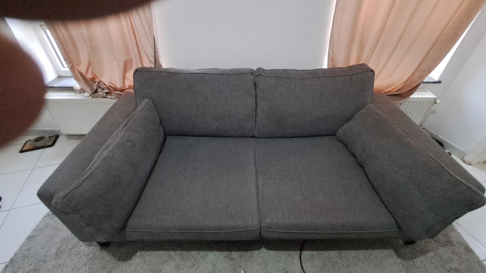 canapé en tissu armature métal gris moucheté, 75 à 100 cm, Synthétique, Comme neuf, Enlèvement