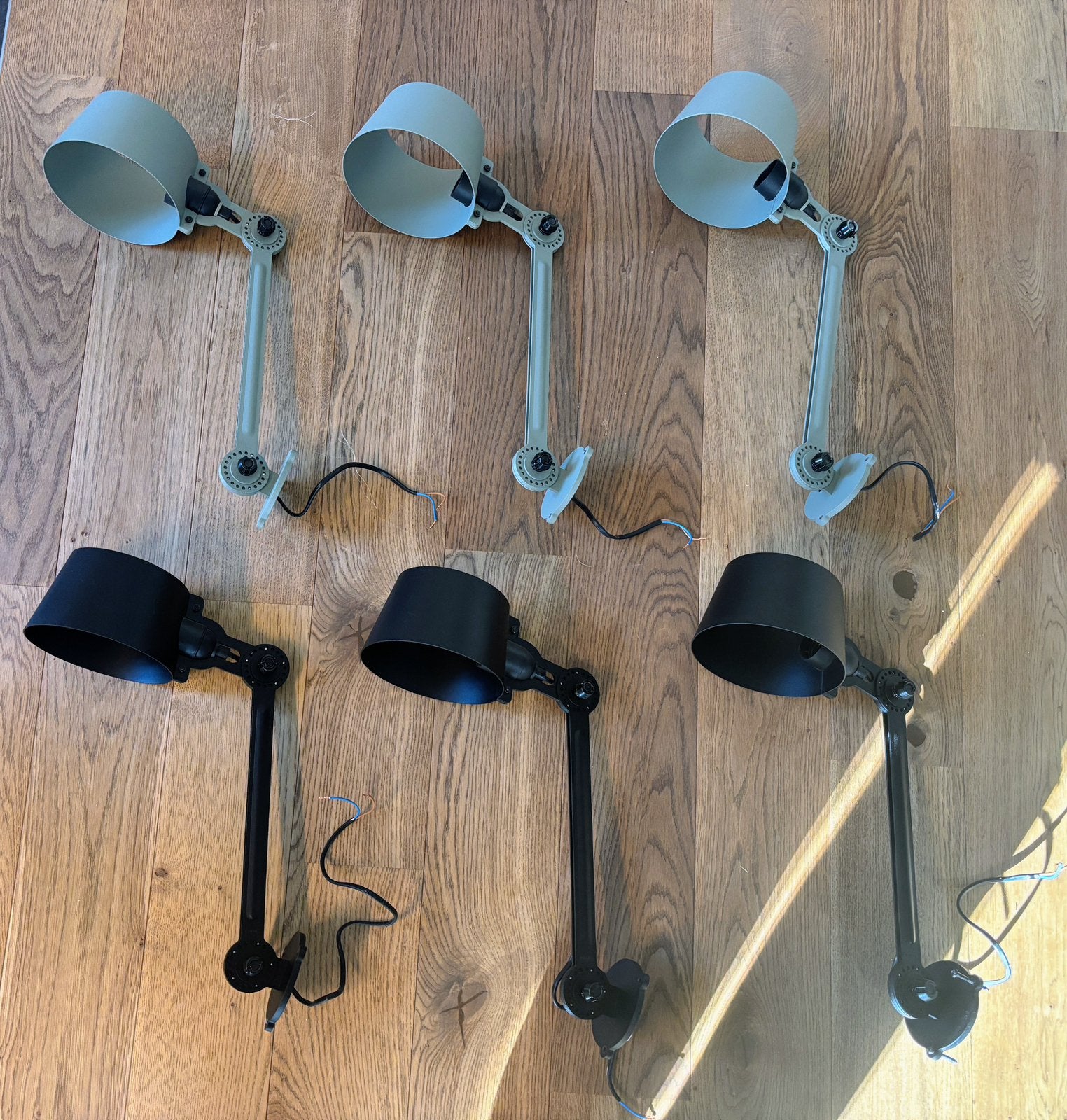 6 appliques murales/lampes réglables — industrielles Tonone, Enlèvement ou Envoi, Applique murale, Comme neuf, E27 (grand)