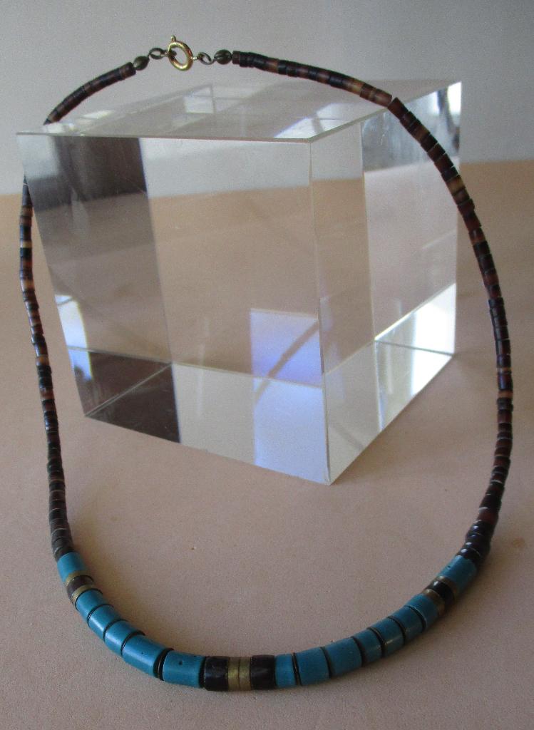 Ketting KT07-2: Mooie Turquoise ketting met schildpad-42cm., Handtassen en Accessoires, Antieke sieraden, Verzenden, Overige materialen