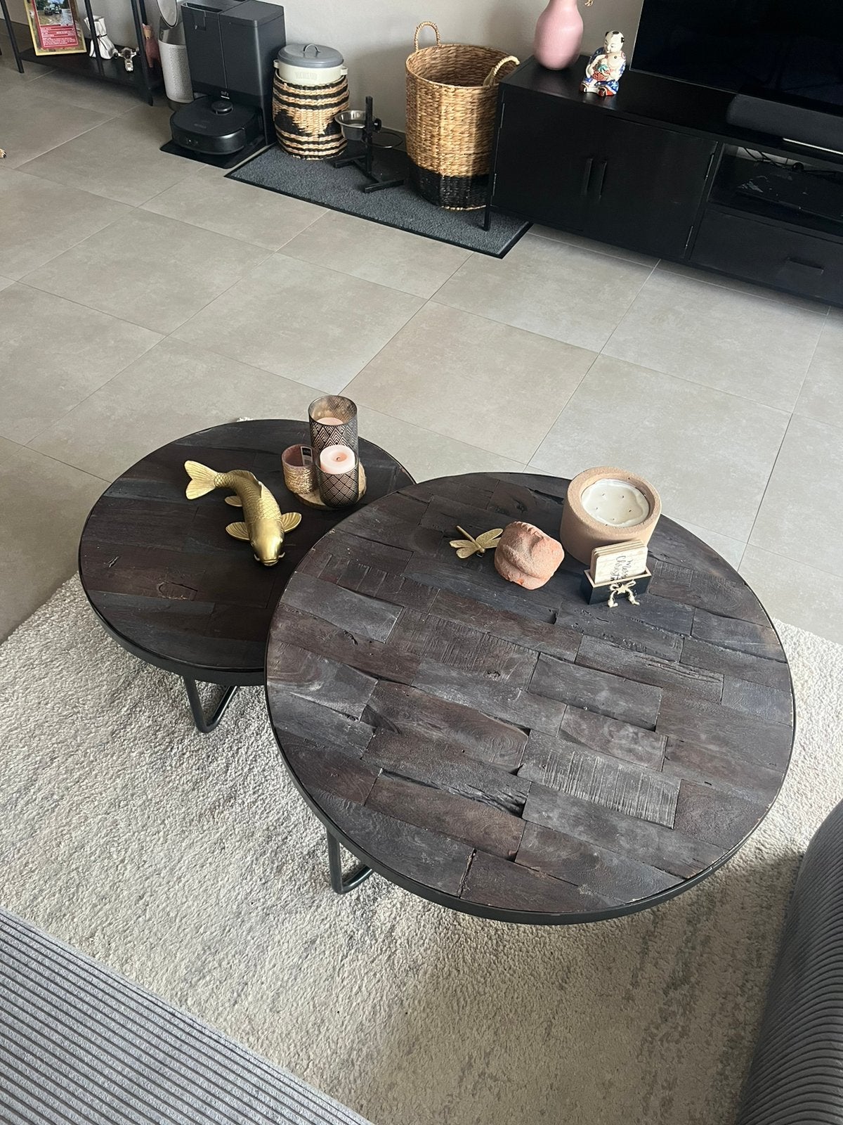 2 delig salontafeltje, Huis en Inrichting, Ophalen, 50 – 75, 50 tot 100 cm, Rond