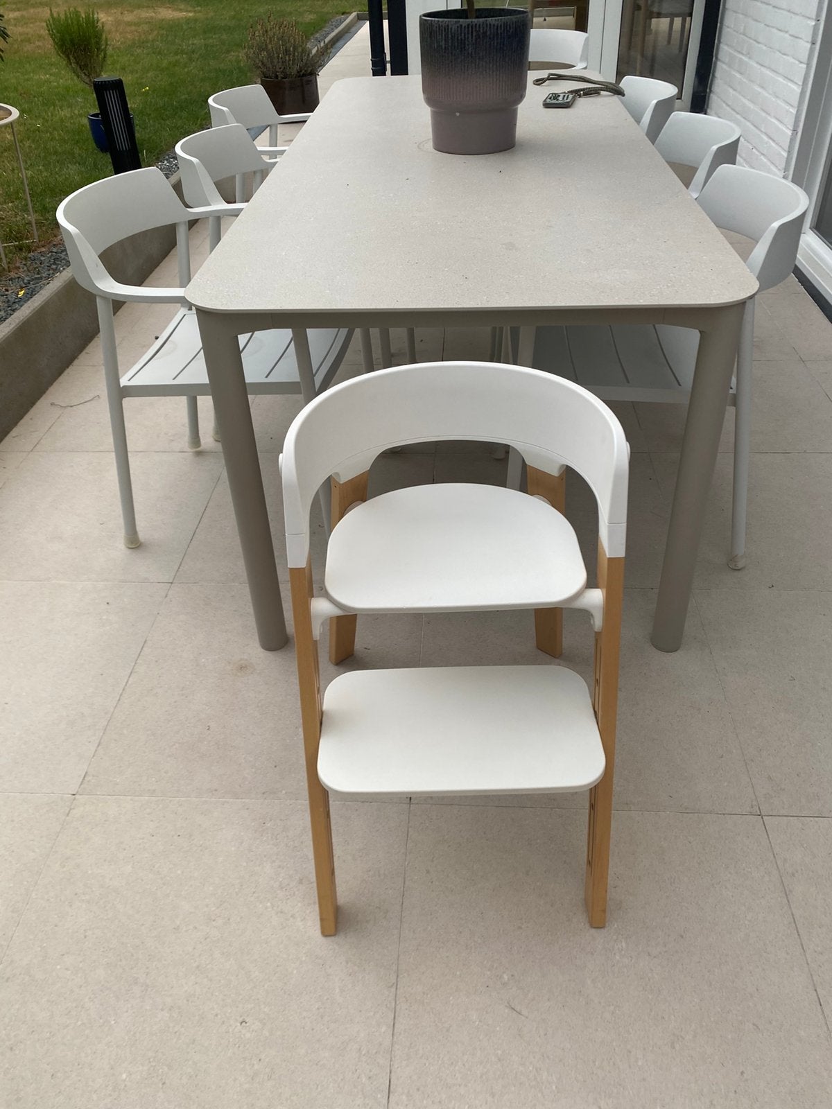 Stokke Steps stoel in perfecte staat, Enlèvement, Comme neuf, Chaise évolutive, Plateau amovible