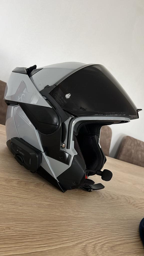 Shark oxo nardo grey small 55-56cm + Cardo 2x, Motoren, Ophalen of Verzenden, Shark