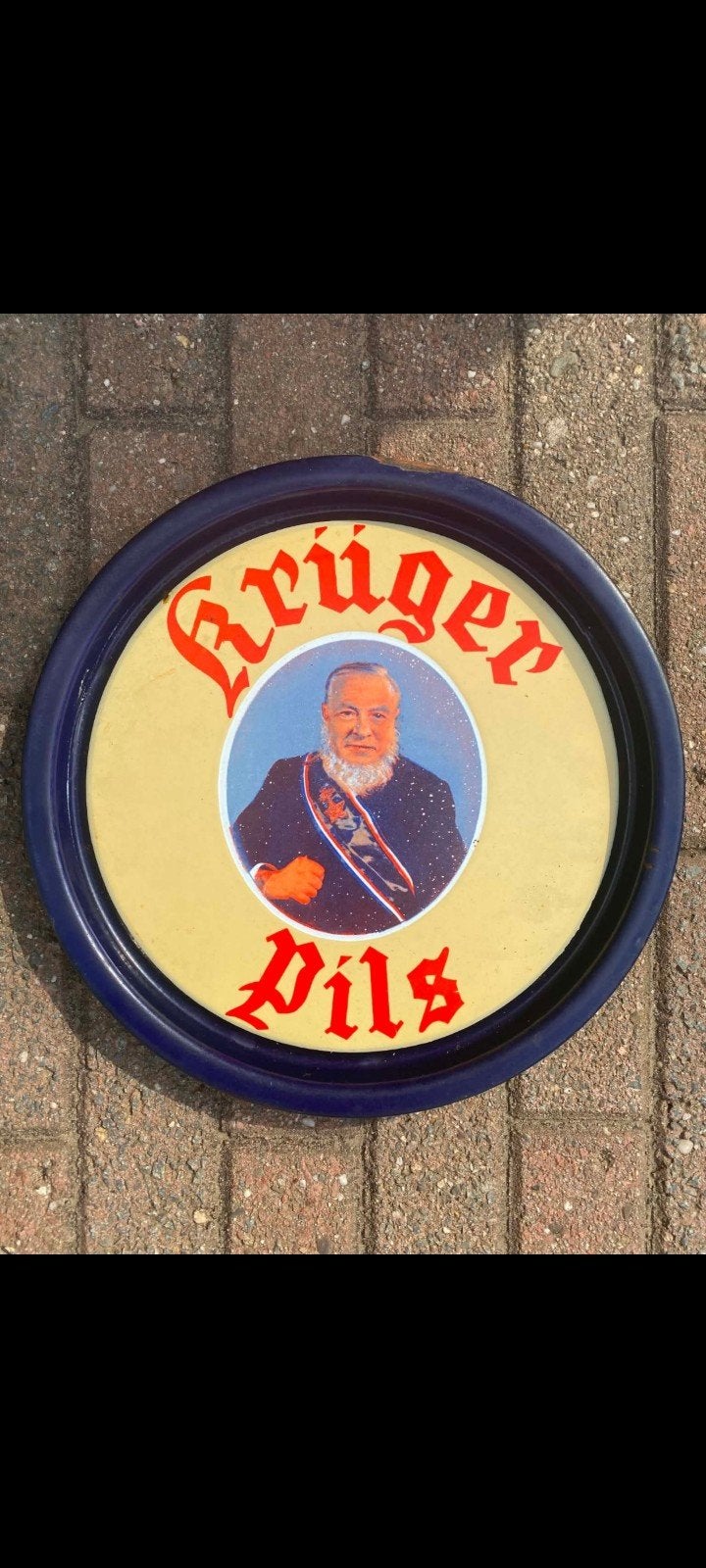 Plat à bière en émail Kruger Lager, Enlèvement ou Envoi