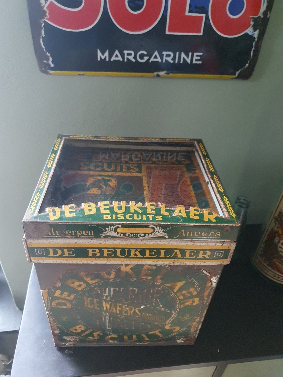 Ancienne grande boîte de Beukelaer avec couvercle d'origine, Collections, Enlèvement ou Envoi, Biscuits