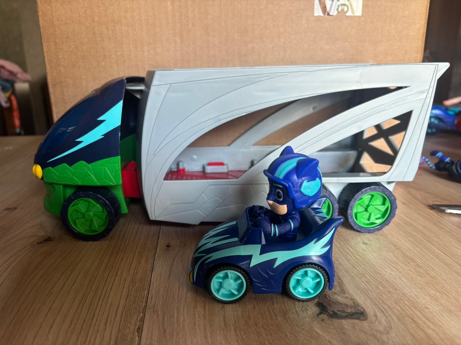 Transporter pj mask, Kinderen en Baby's, Speelgoed |Speelgoedvoertuigen, Ophalen, Zo goed als nieuw