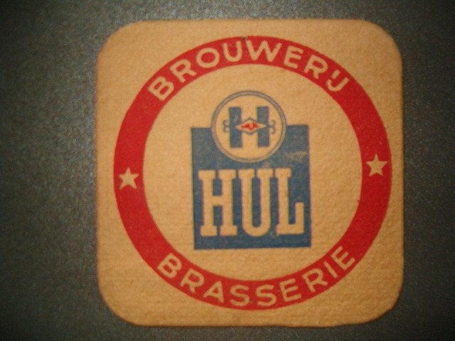 Tapis à bière Hul Merelbeke 9 : 95 x 95 mm, Enlèvement ou Envoi, Utilisé, Sous-bock