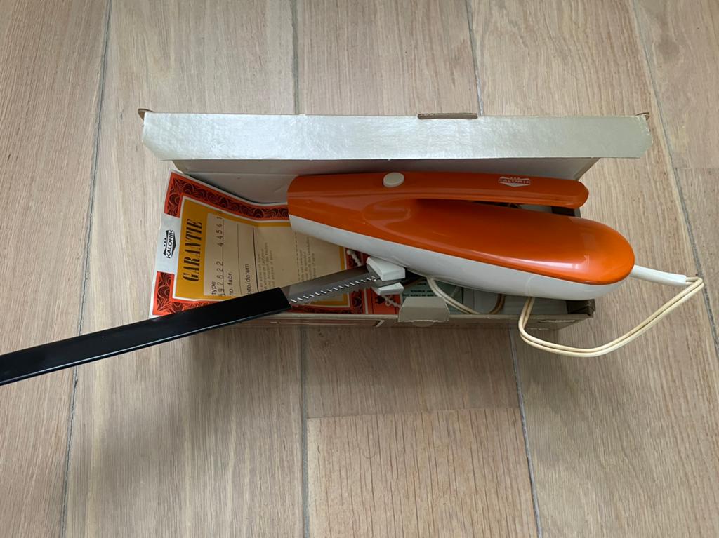 Vintage retro Kalorik Elektrisch Mes 5926 - Oranje, Ophalen of Verzenden, Huis en Inrichting