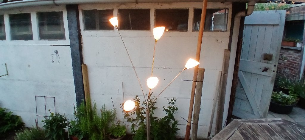 Designer vloerlamp / Jan des Bouvrie, Enlèvement, Utilisé, Verre, 150 à 200 cm