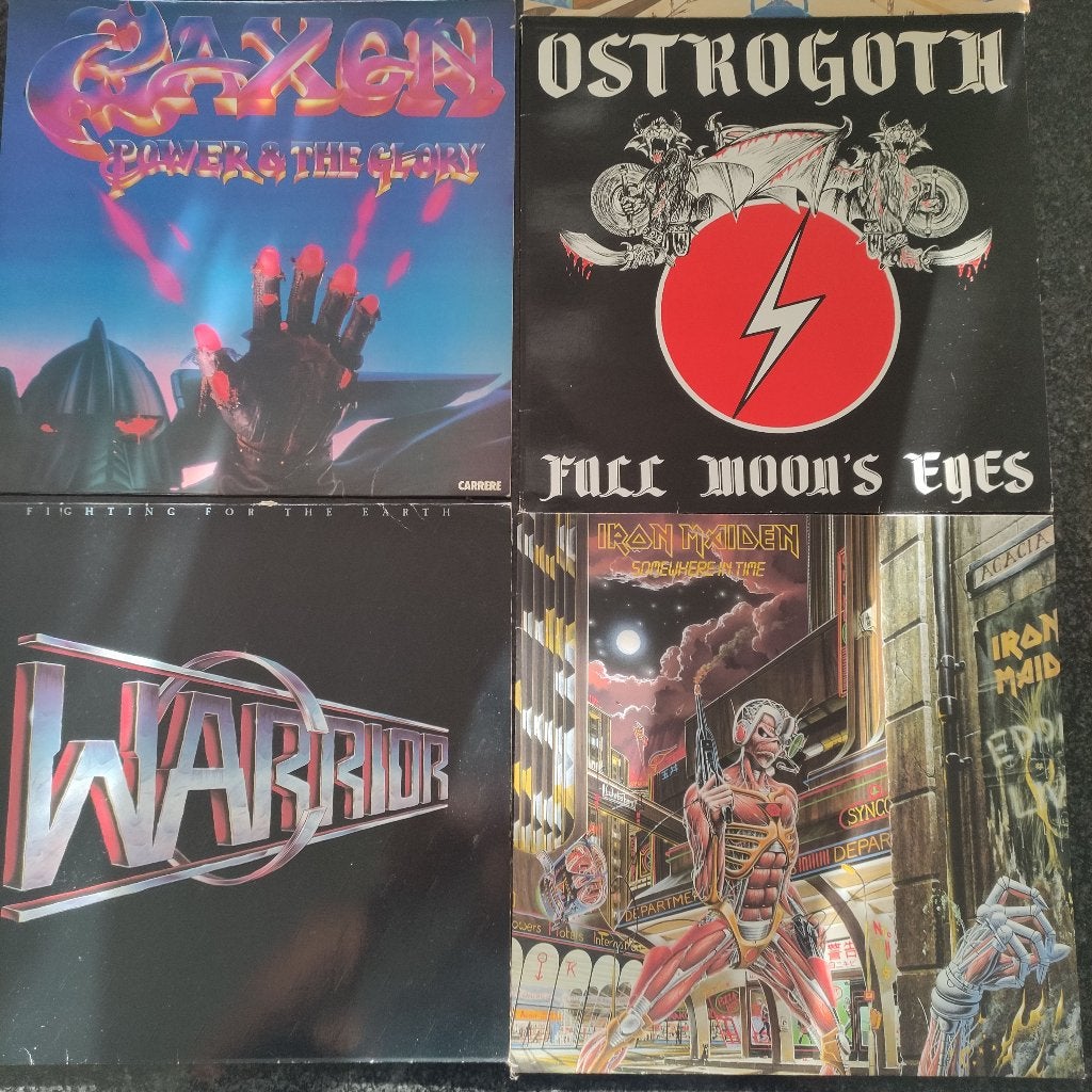 Hard rock/heavy metal LP's (27 stuks), Ophalen, LP, Gebruikt, Beschermende buitenhoes