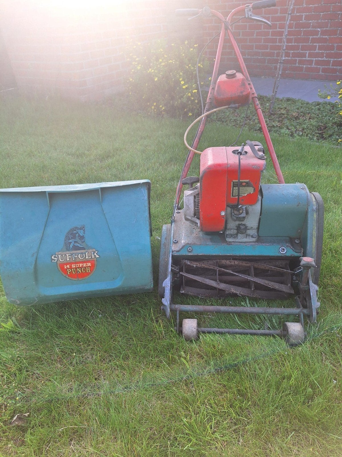 Suffolk grasmaaier, Tuin en Terras, Grasmaaiers, Ophalen, Gebruikt, Suffolk, Opvangbak
