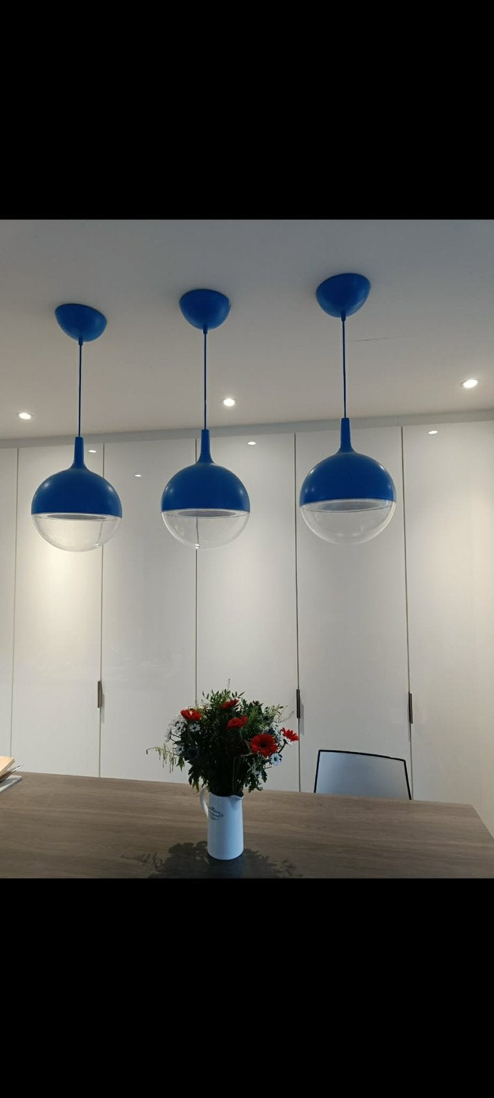Blauwe vintage ikea väster lamp, Ophalen, Zo goed als nieuw