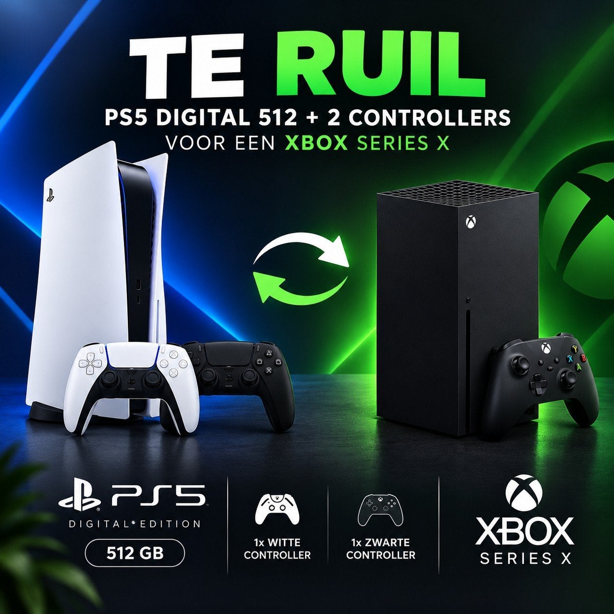 PS5 - te koop of te ruil voor XBOX Series X of S, Games en Spelcomputers, Ophalen, Zo goed als nieuw, Playstation 5 Digital