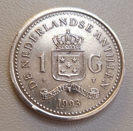 Antilles néerlandaises 1 florin 1993, Enlèvement, Reine Beatrix, 1 florin, Monnaie en vrac