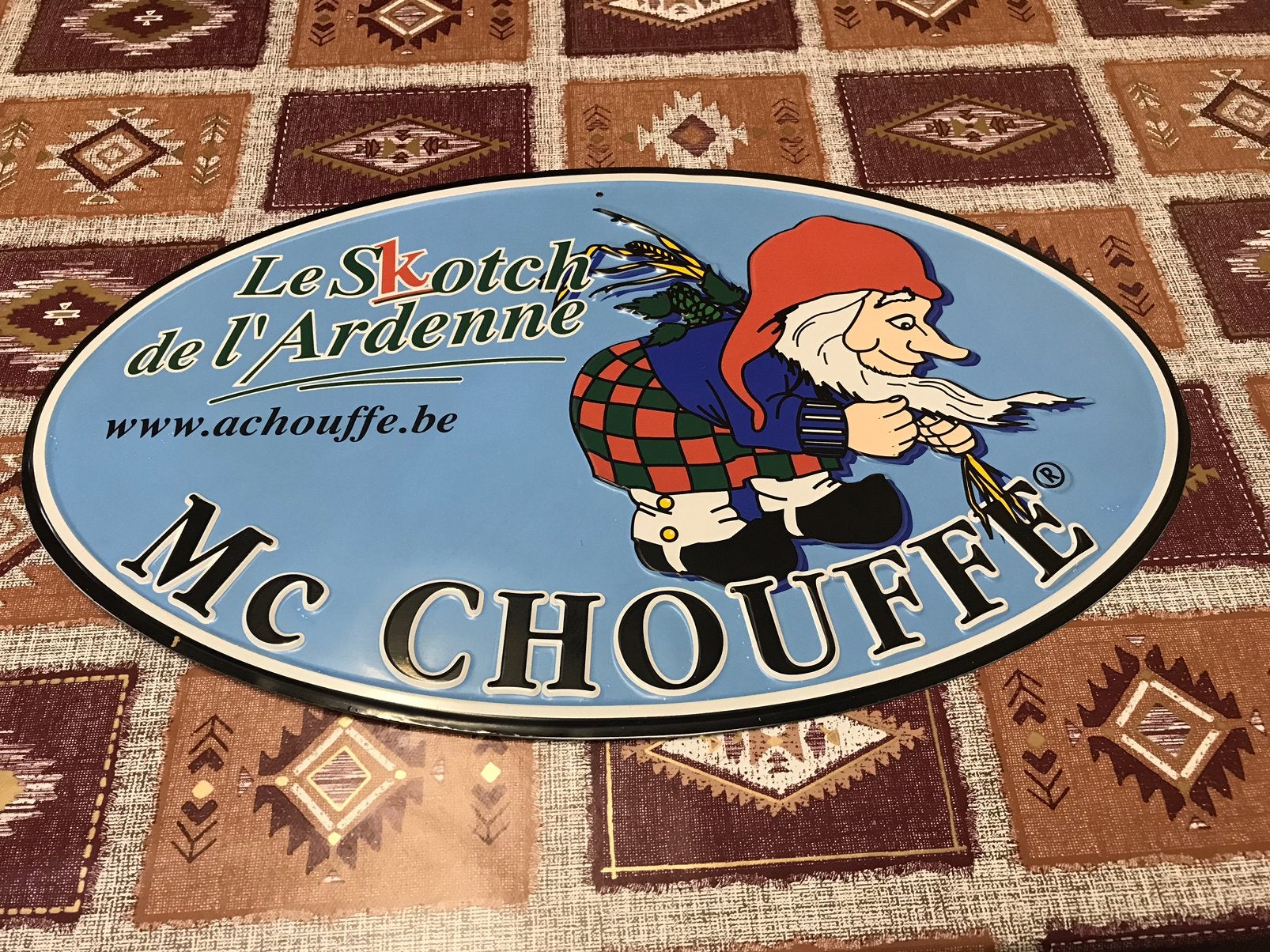 Panneau d'affichage métallique Mc.Chouffe (1), Enlèvement ou Envoi, Comme neuf, Panneau publicitaire