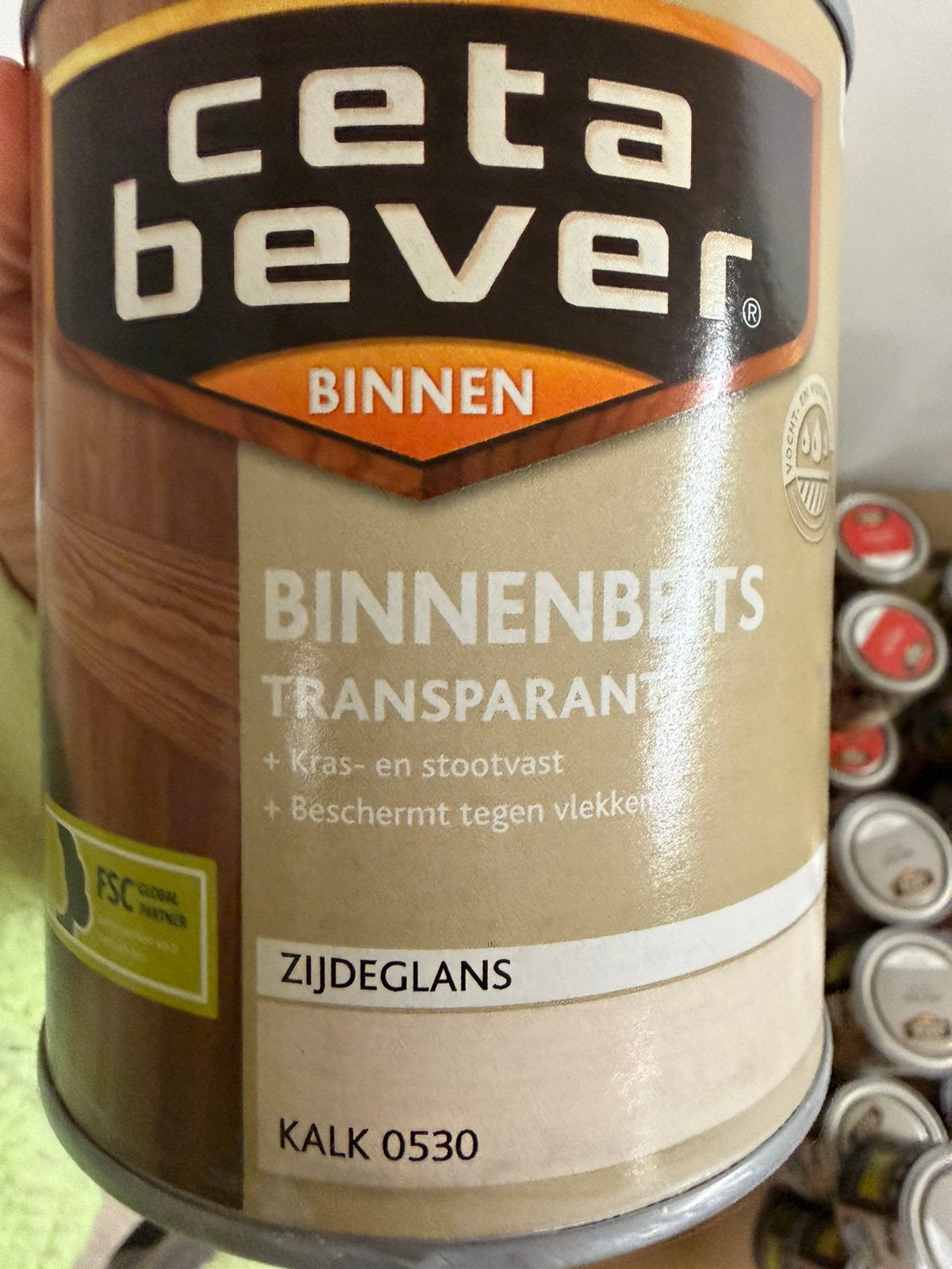 Cetabever transparante binnenbeits kalkkleurig 0,75liter, Bricolage & Construction, Peinture, Vernis & Laque, Enlèvement ou Envoi