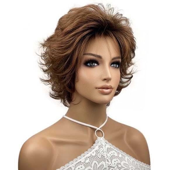 Pruik donker koperrood kort haar met plukjes model 3252, Handtassen en Accessoires, Ophalen of Verzenden, Nieuw