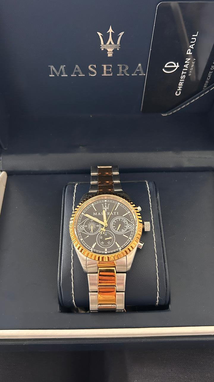 Montre maserati avec boite, Handtassen en Accessoires, Horloges | Heren, Ophalen of Verzenden, Zo goed als nieuw