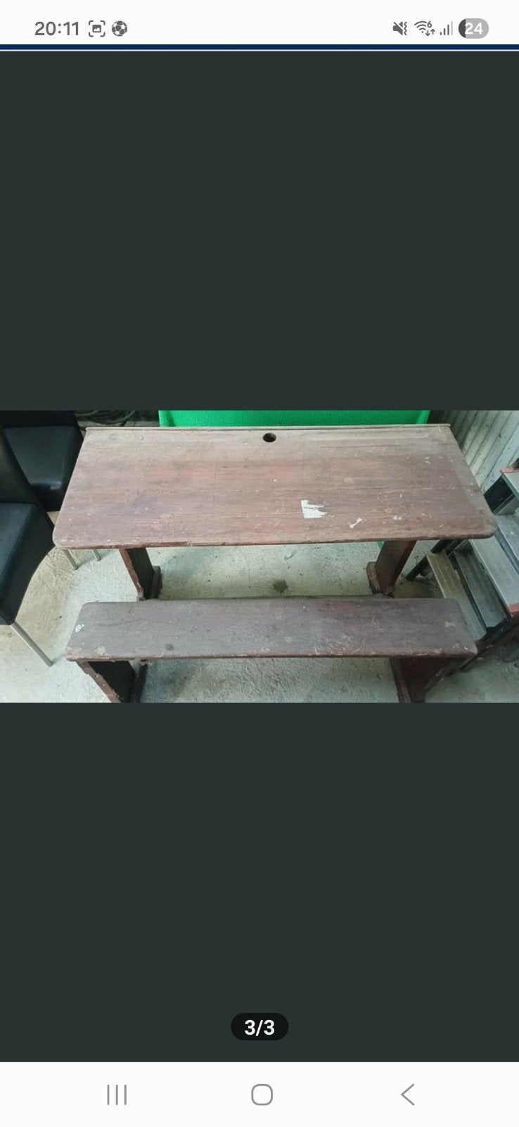 antiek schoolbank hout lessenaar, Antique, Enlèvement, Utilisé, Bois