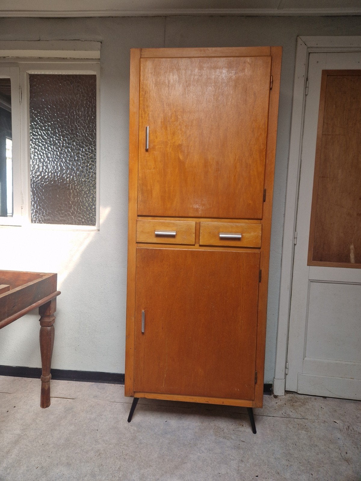 Vintage eiken buffetkast dressoir, Enlèvement, Avec tablette(s)