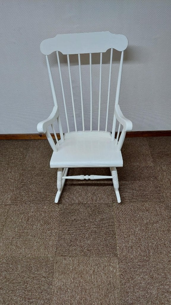 Te Koop : schommelstoel, Enlèvement, Utilisé, Blanc, Bois