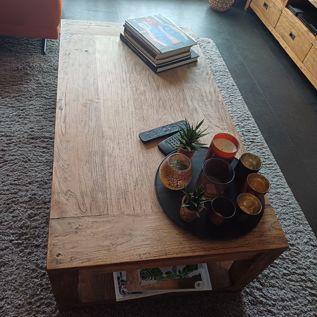 TV kast, Ophalen, 150 tot 200 cm, Teakhout, Zo goed als nieuw