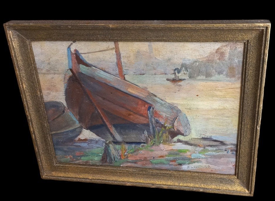 Aperçu de la livraison des domaines (1882-1962)., Enlèvement ou Envoi, Peinture à l'huile, Maritime / eau, Panneau