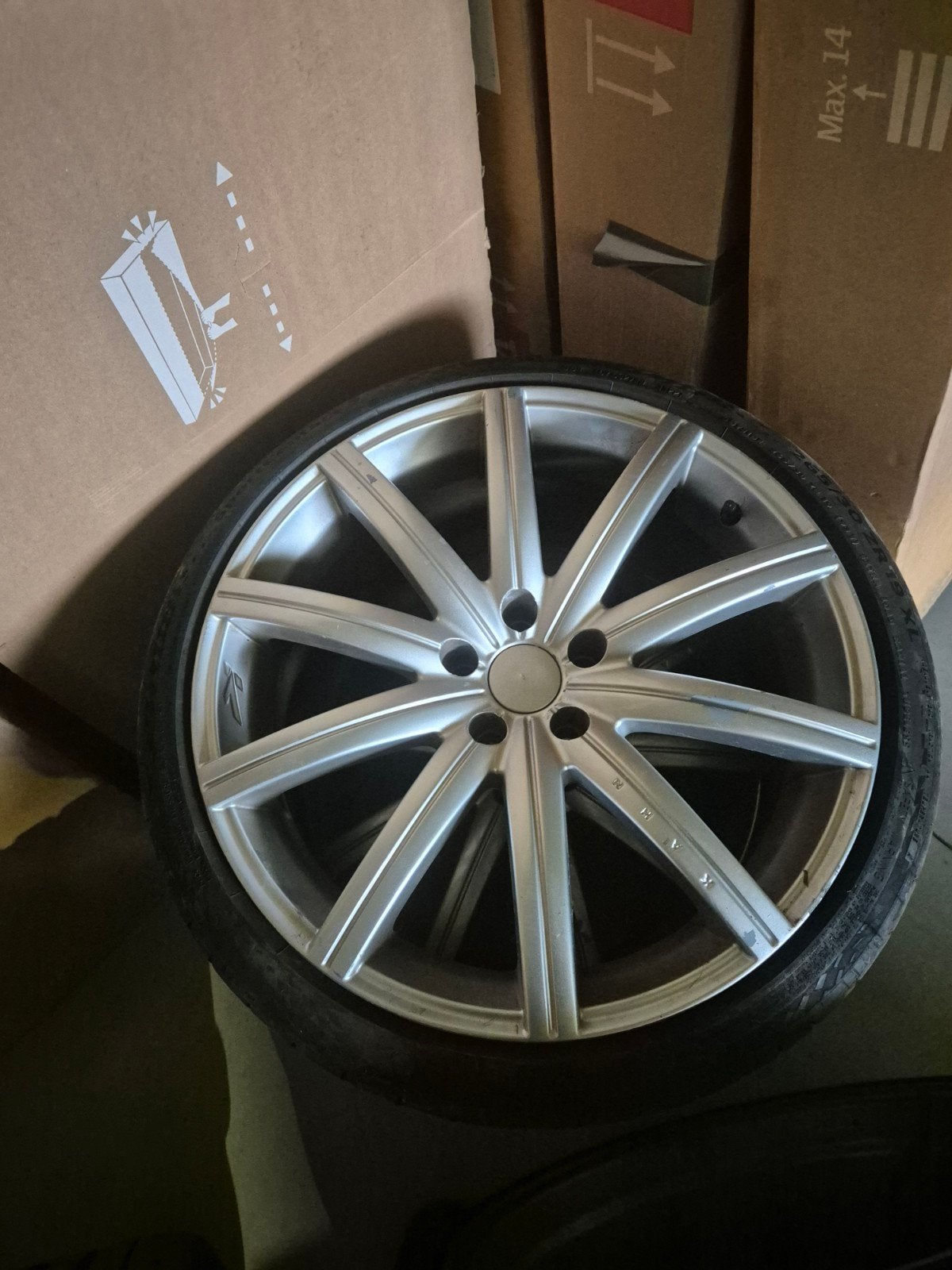 Continental Sportcontact 7 nieuwe 19 inch band + velgen, Velg(en), Nieuw, 235 mm, Zomerbanden
