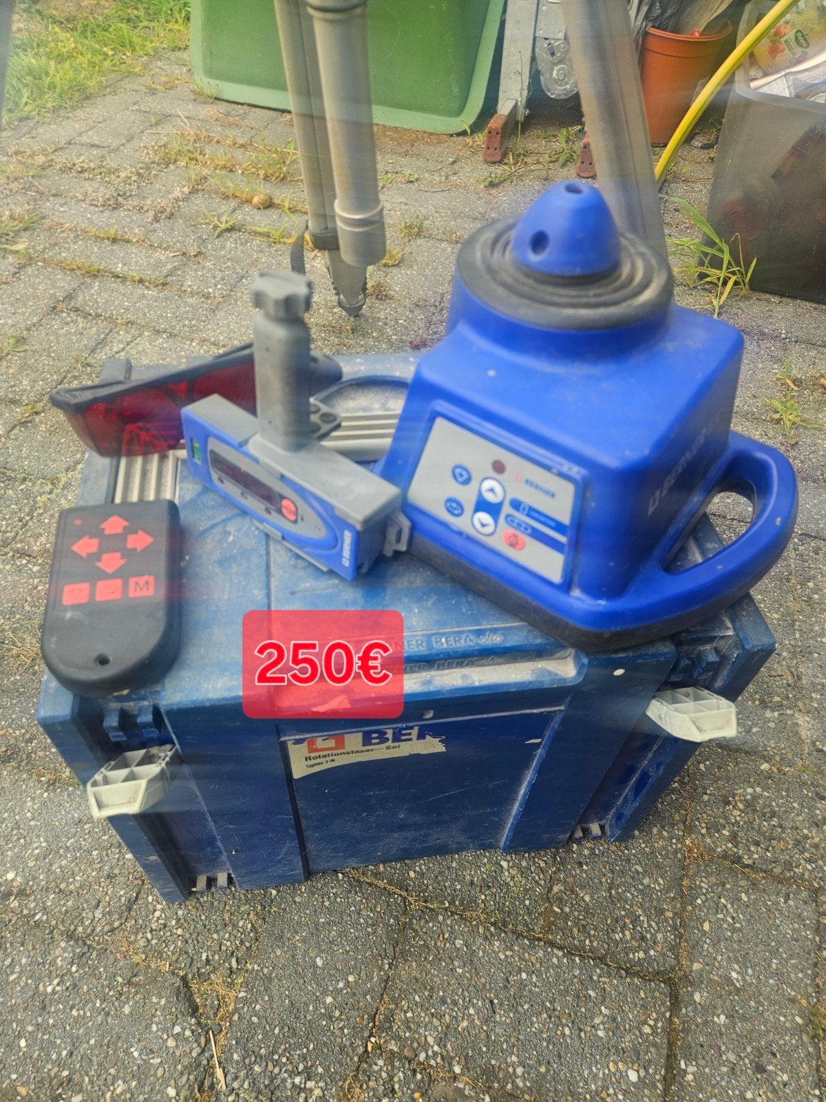 Laserwaterpas en statief, Ophalen