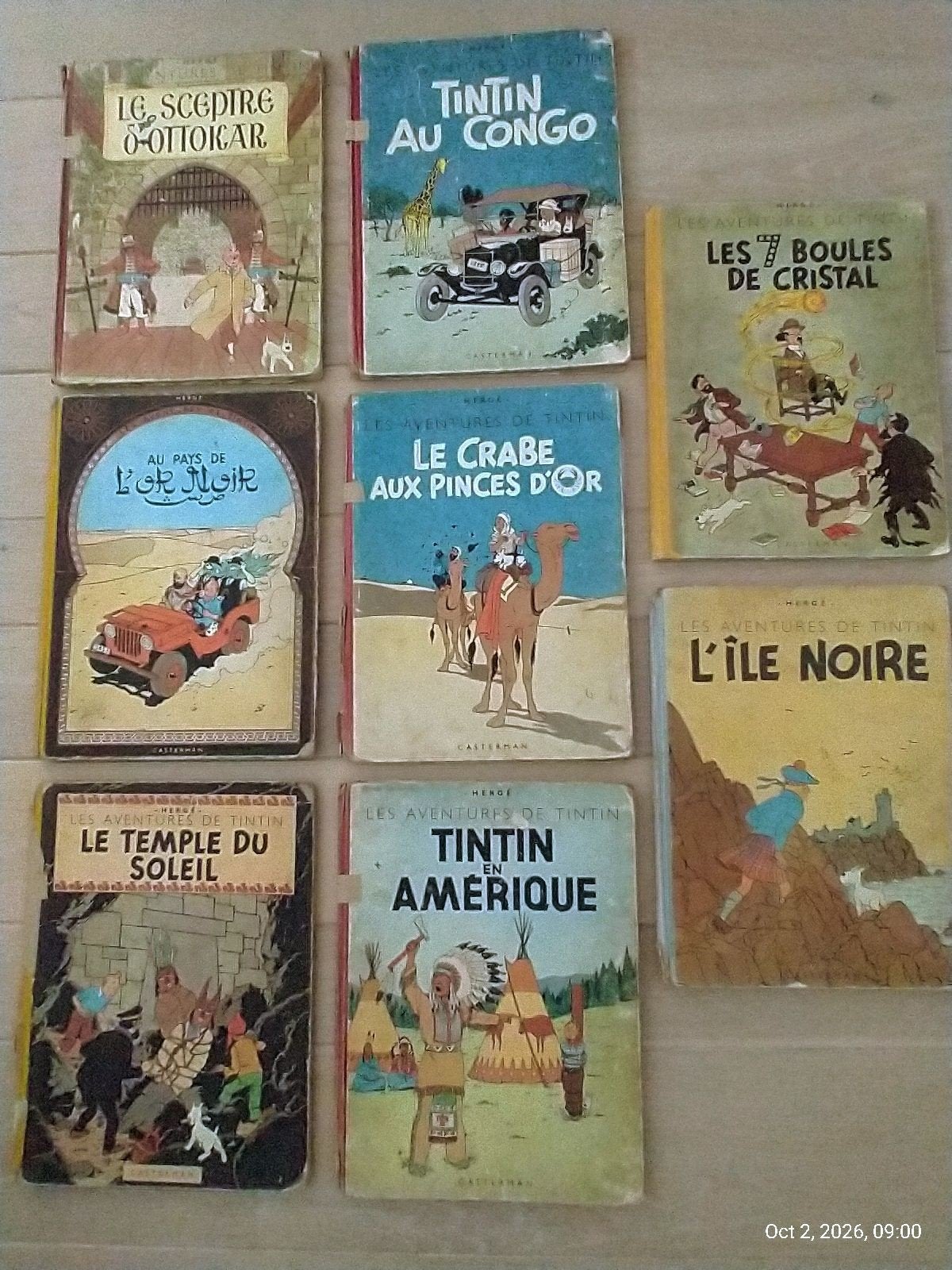 Oude franse kuifje, tintin   goed gelezen, Boeken, Meerdere stripboeken, Ophalen of Verzenden, Gelezen, Hergé