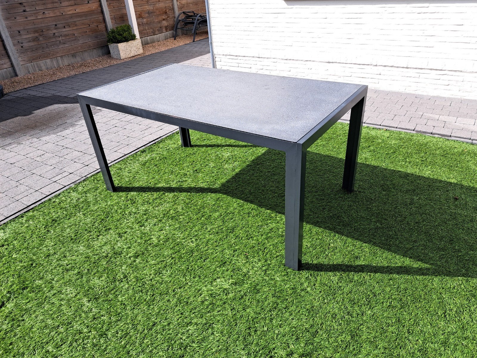 Tuintafel 160x90x75, Tuin en Terras, Ophalen, Gebruikt, Rechthoekig, Aluminium