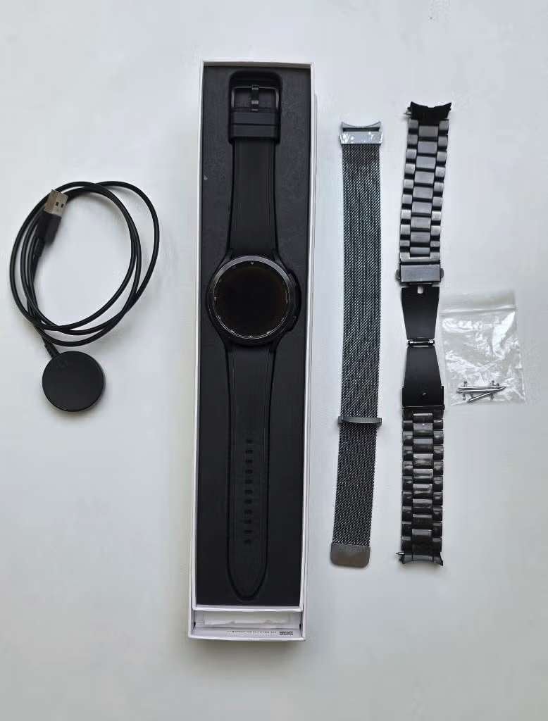 Samsung Galaxy Watch Classic 4 46mm Bluetooth Wifi GPS, Gebruikt, Zwart, Samsung Galaxy Watch 4 classic  46mm, Ophalen of Verzenden
