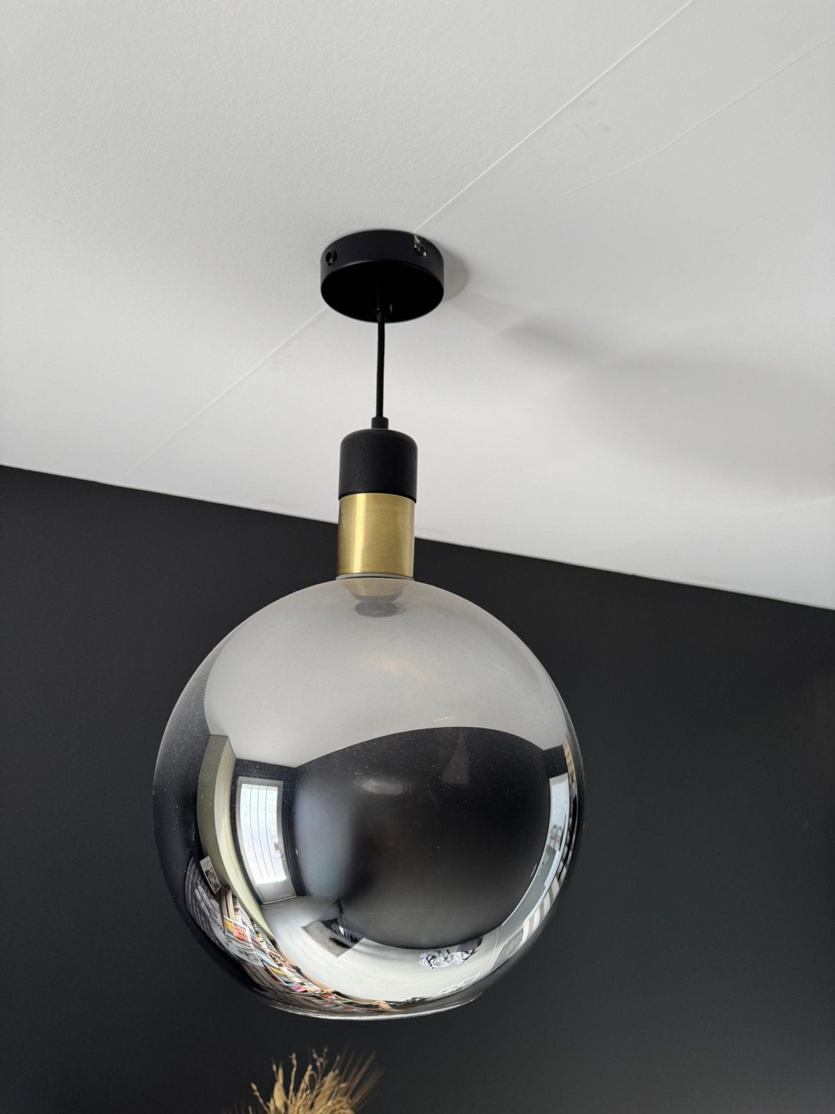 Lucide hanglamp Julius – fumé glas, Ophalen, E27 (groot), Modern, Glas