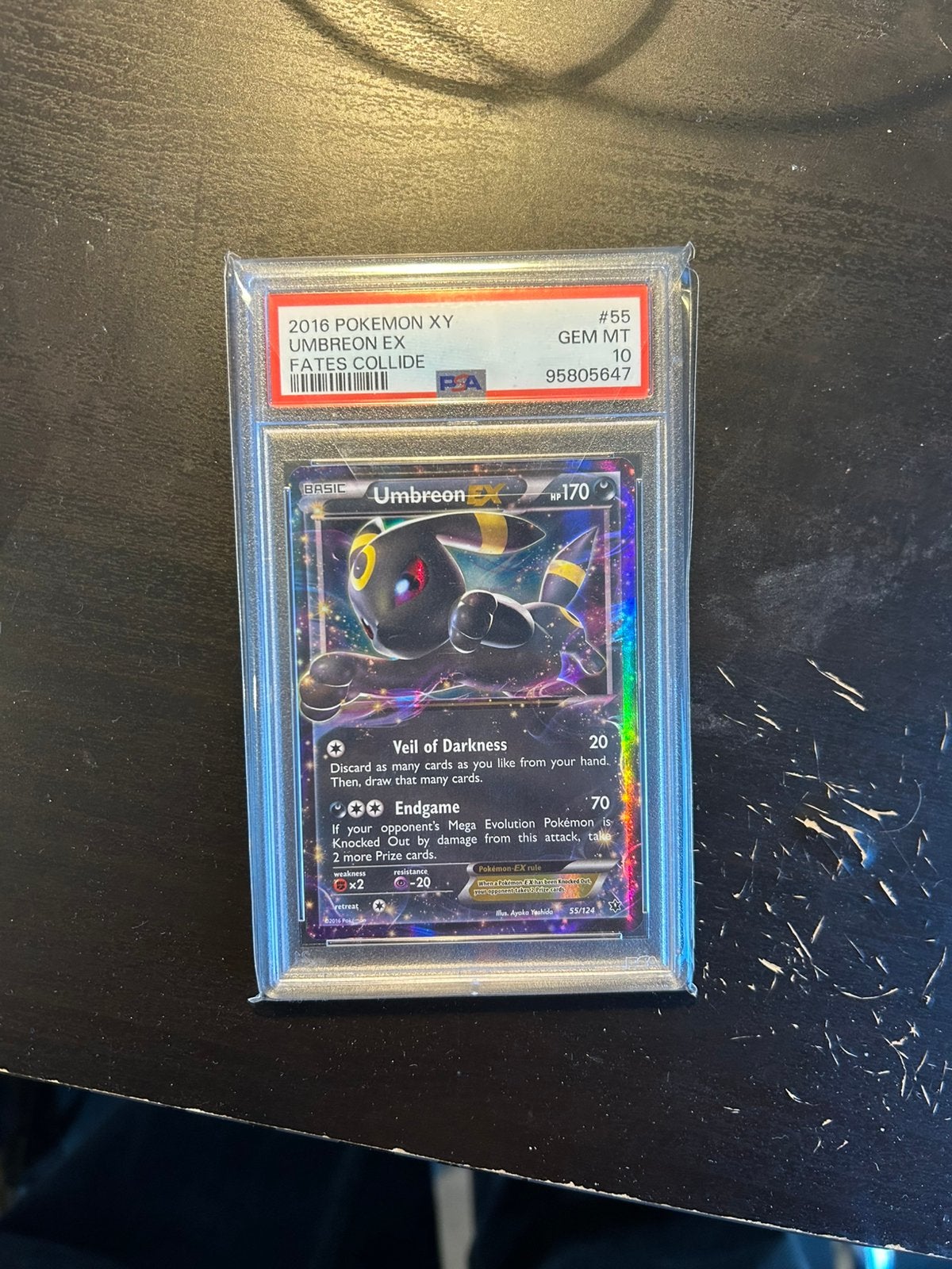 Umbreon ex 55/124 psa 10, Ophalen of Verzenden, Zo goed als nieuw, Losse kaart, Foil