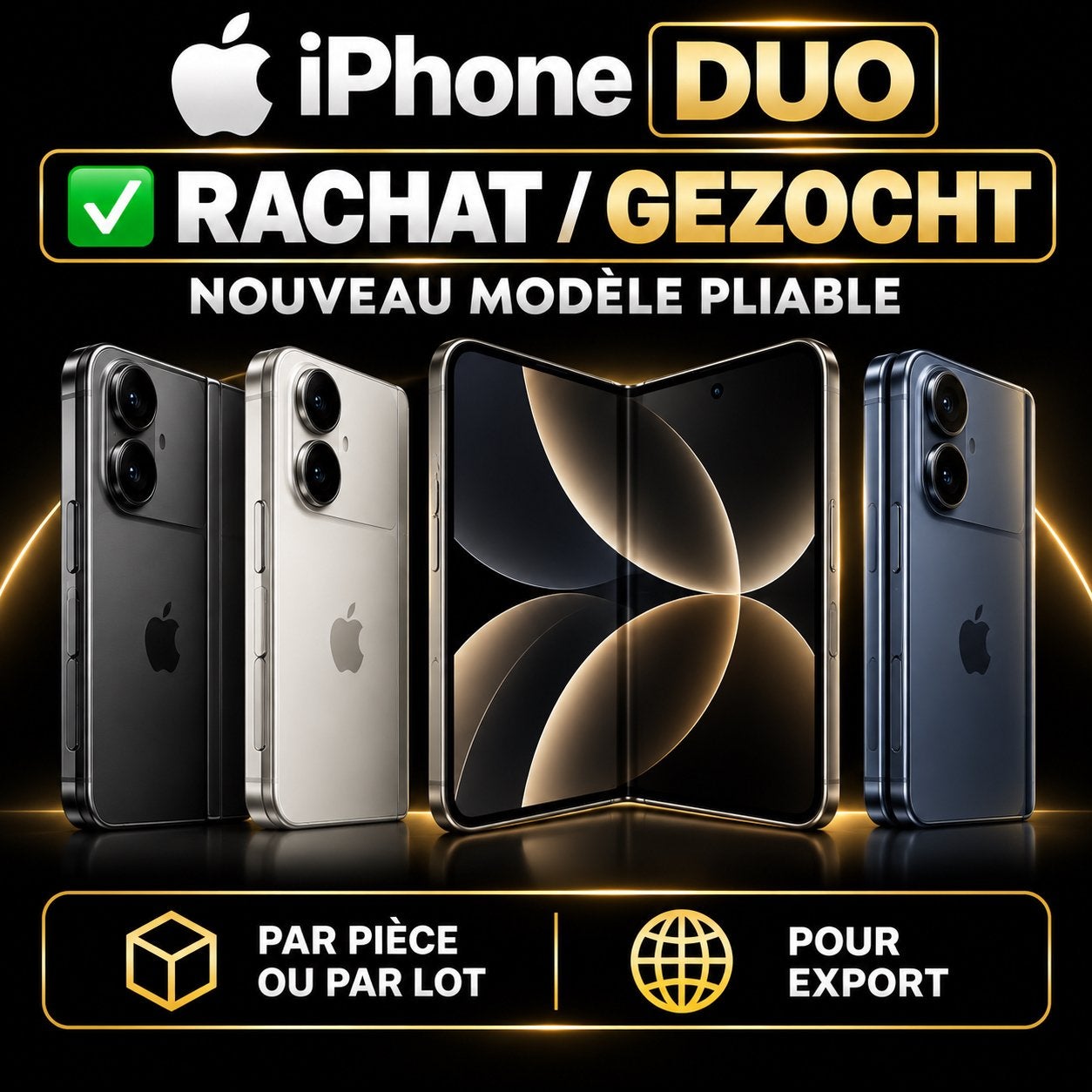 ✅ RACHAT / GEZOCHT iPhone 18 iPhone Duo 1 PIÈCE/LOT EXPORT ✅, Télécoms, Enlèvement, Comme neuf, IPhone 17