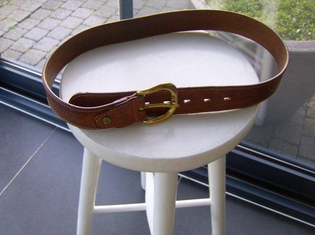 Lederen Herenbroeksriem COLUMBUS - 80 cm - nieuw, Ophalen