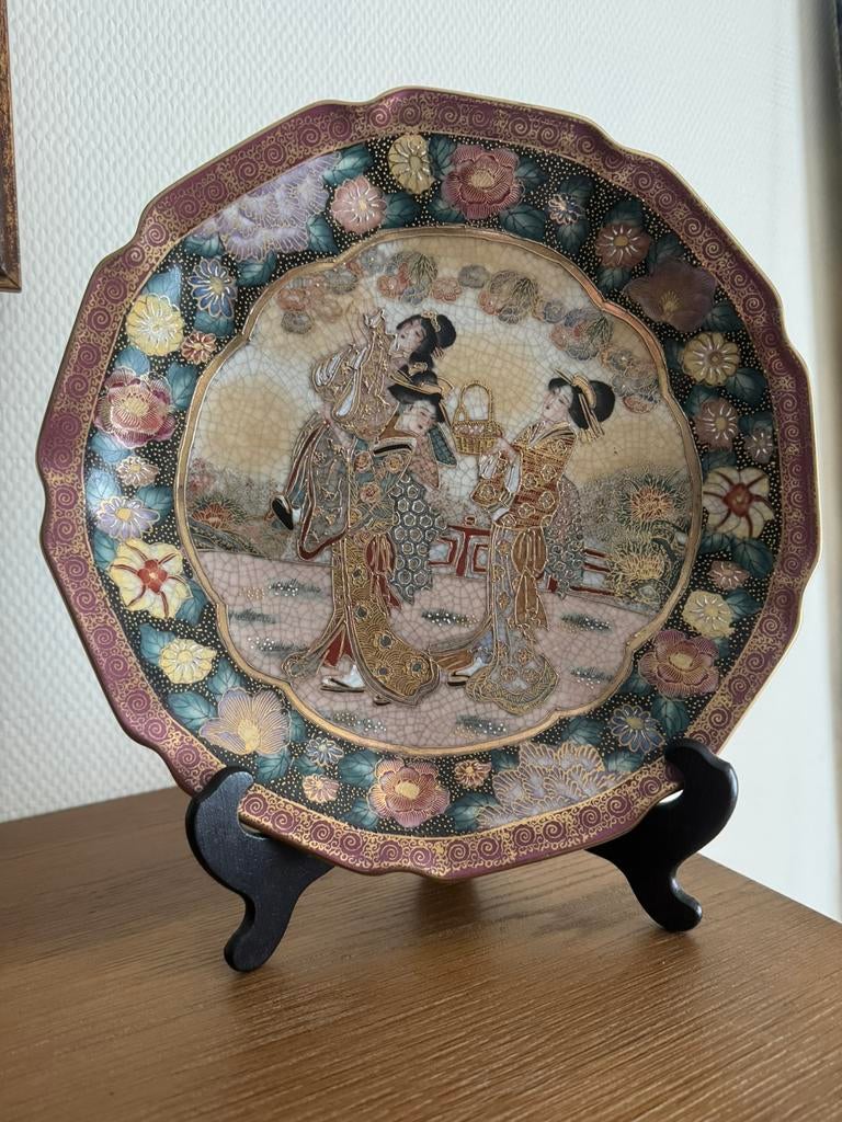 Porseleinen chinees bord met de hand geschilderd, Antiek en Kunst, Ophalen