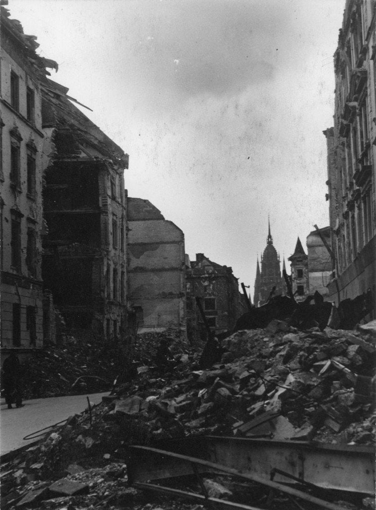 photo orig. - GI US Army - ville allemande détruite - SGM, Envoi, Armée de terre, Photo ou Poster