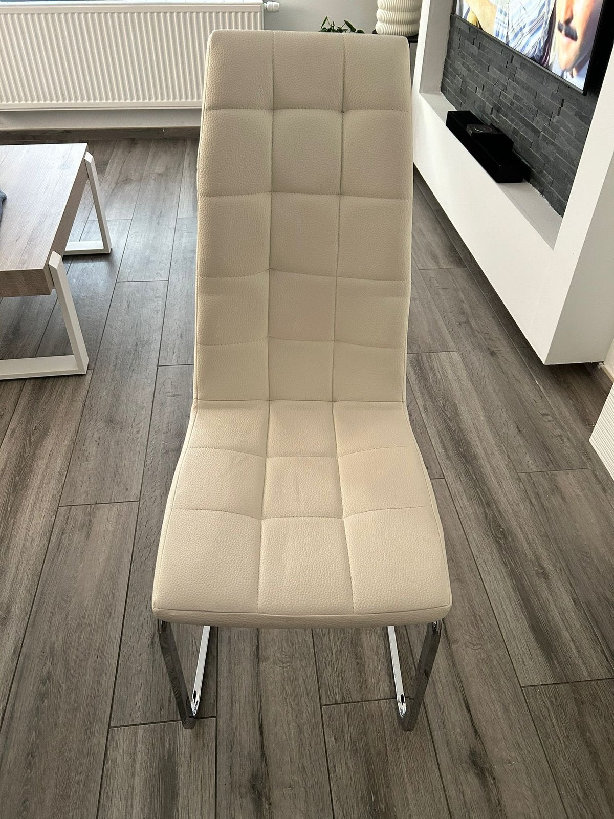 6 x stoel wit leder, Huis en Inrichting, Ophalen, Zo goed als nieuw, Wit