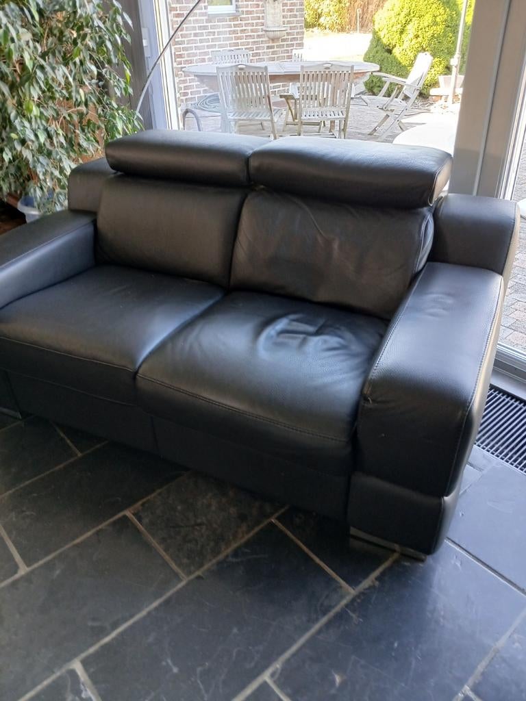 2 canapés full cuir véritable avec relax electrique pour ch., Enlèvement, Cuir