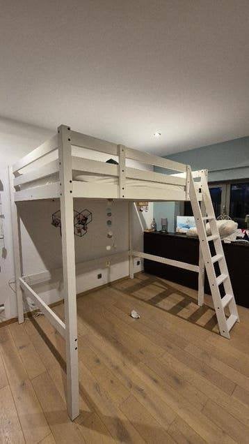 Lit hauteur superposés 140/200cm en bois en bon état, Ophalen, Gebruikt, Hoogslaper