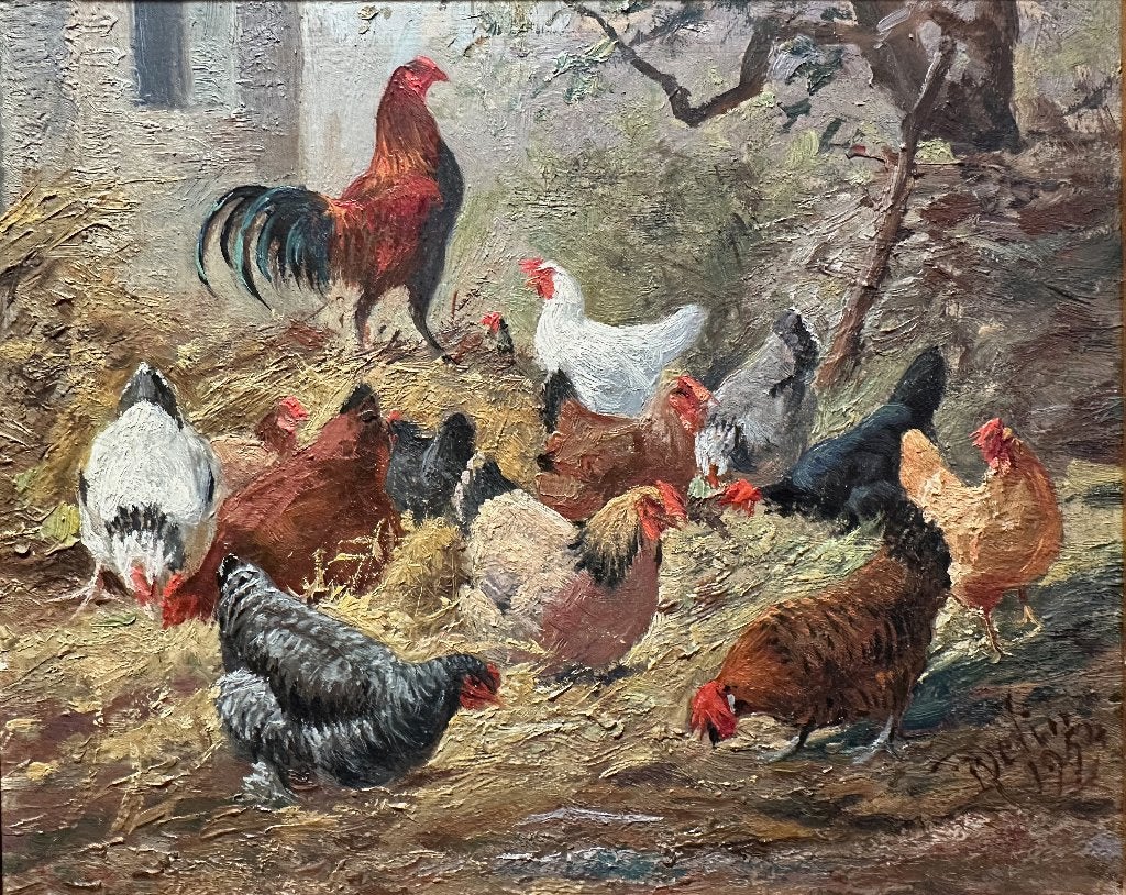 Peintures animalières de R. Delin, Antiquités & Art, Peinture à l'huile, Enlèvement, Animaux, Toile